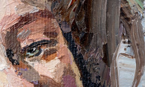 Fragment of a female portrait. Female eyes detail close. Oil painting on canvas. Fragment of a female portrait. Female eyes detail close. Oil painting on canvas.